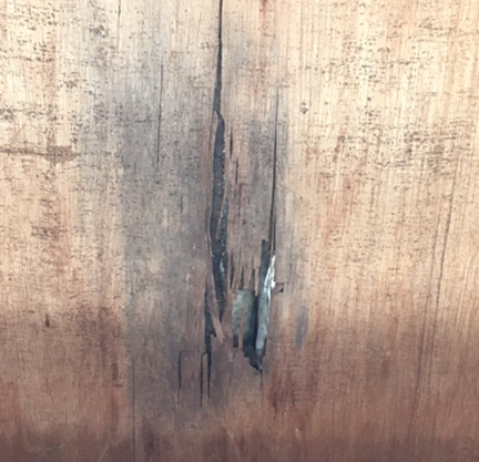 天井の雨漏り　綻び